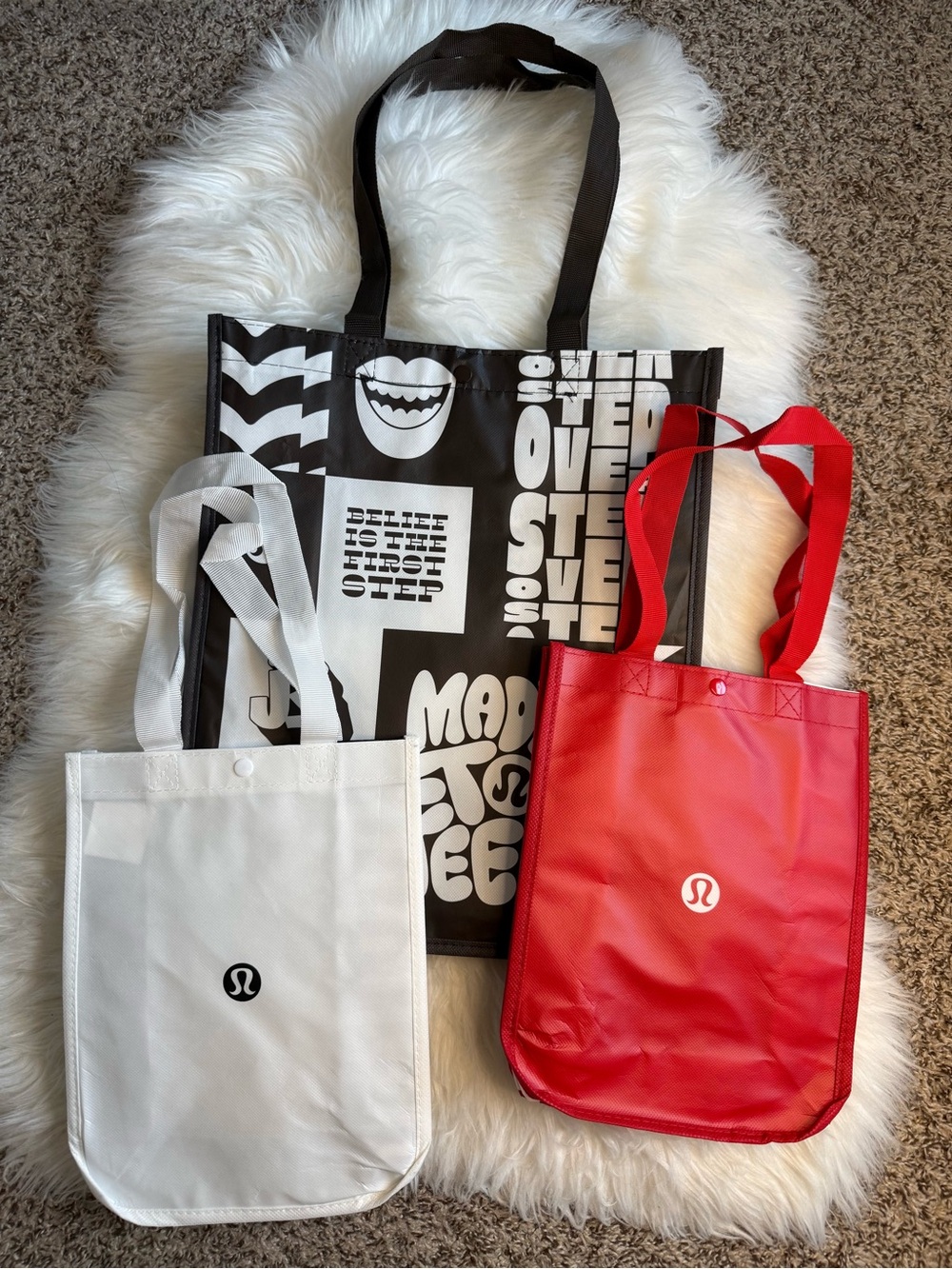 3 new Lululemon shopping bags reusable totes